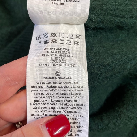 Vero Moda Dark Green Sweater O Neck Blouse Fits Large Alpaca Wool Blend Pullover - Picture 13 of 13